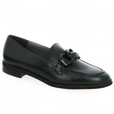 black chain loafer large size woman shoesissime, profile view
