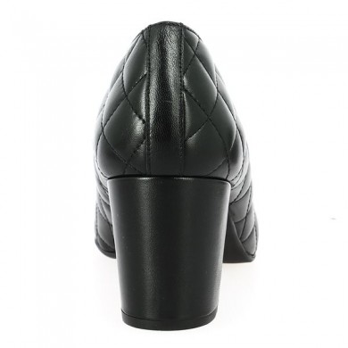 shoe heel black leather quilted 42, 43, 44, 45, heel view
