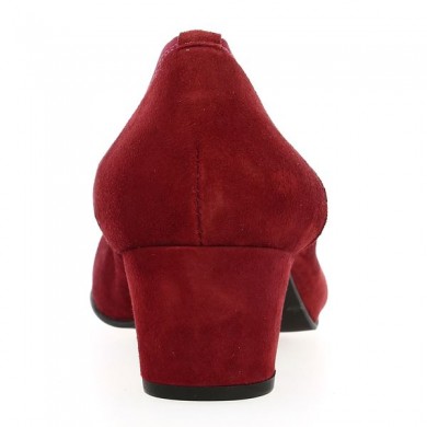 shoes 42, 43, 44, 45 small heel burgundy, heel view