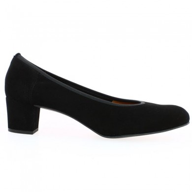 small black comfort heel big size, side view