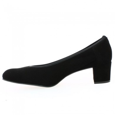small heel women's large size black velvet shoes, top view