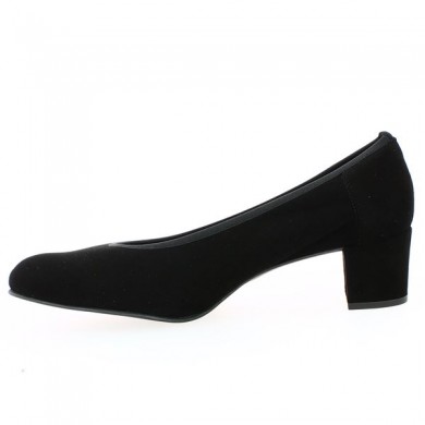 chaussures petit talon femme grande pointure velours noir, vue dessus