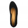 grandes chaussures femme petit talon confort velours noir, vue dessus
