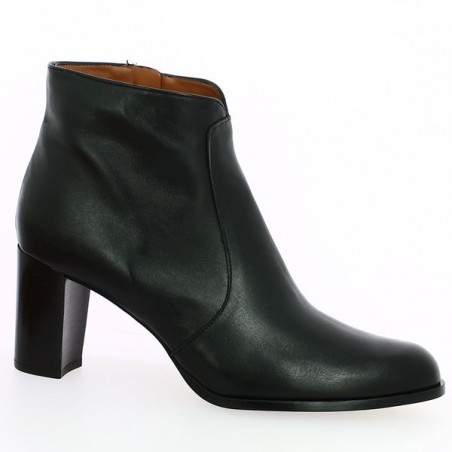 bottines cuir noir talon femme, vue profil bottines cuir noir talon femme, vue profil