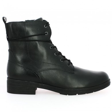 bottines noire tamaris confort à lacets femme grande pointure, vue coté