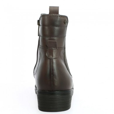 Lola - Taupe leather boots Tamaris - Boots large size woman - Shoesissime