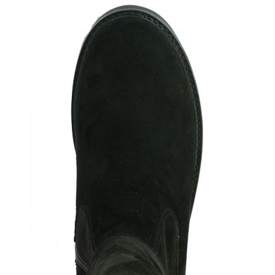 women's boots 42, 43, 44, 45 round toe stretch black, top view