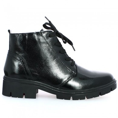 Bottines Vernies noires femme grande taille Shoesissime, vue coté