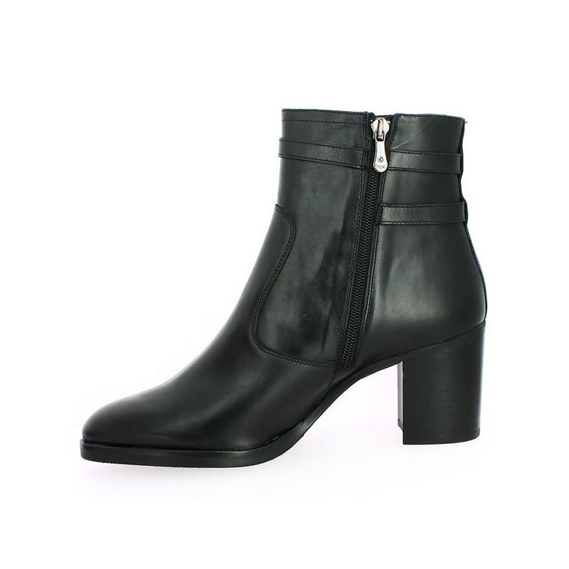 Ghislaine Black leather ankle boot with heel Heeled boots 42, 43, 44, 45 Shoesissime