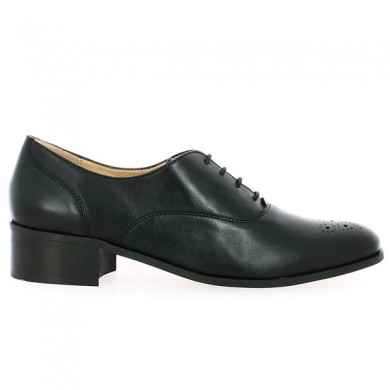 derbys bout fleuri noir femme grande pointure, vue coté