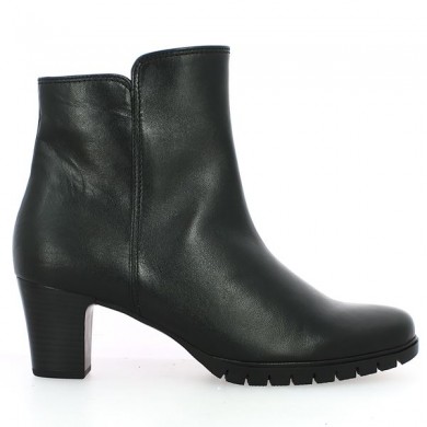 boots à talon noir semelle crantée femme grande taille Shoesissime, vue coté