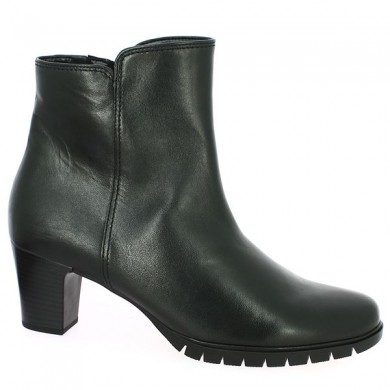 bottines à talon noir semelle crantée femme Gabor, vue profil