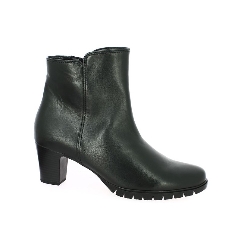 bottines à talon noir semelle crantée femme Gabor, vue profil