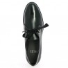 derby grande pointure femme lacets ruban cuir noir, vue dessus