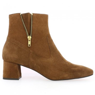 Cléo - Camel square toe boots - Women's Large Size Boots - Shoesissime