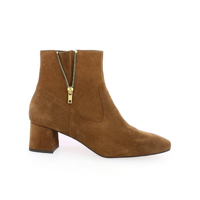 Cléo - Camel square toe boots - Women's Large Size Boots - Shoesissime
