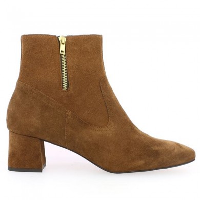 Cléo - Camel square toe boots - Women's Large Size Boots - Shoesissime