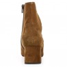 Cléo - Camel square toe boots - Women's Large Size Boots - Shoesissime