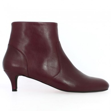 Charlène - Burgundy ankle boots small heel - Boots 42, 43, 44, 45 - Shoesissime