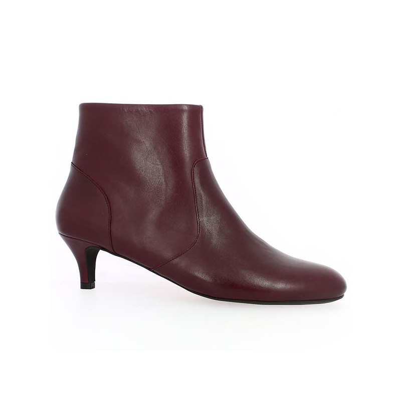 Charlène - Burgundy ankle boots small heel - Boots 42, 43, 44, 45 - Shoesissime