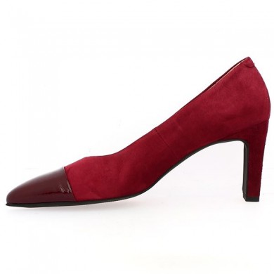 Pointed toe pumps burgundy red large size, inside view