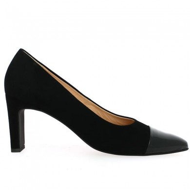 Escarpin noir bout pointu vernis 42, 43, 44, 45 Shoesissime, vue coté