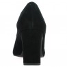 Chaussures femme velours noir bout pointu vernis grande taille Shoesissime, vue talon