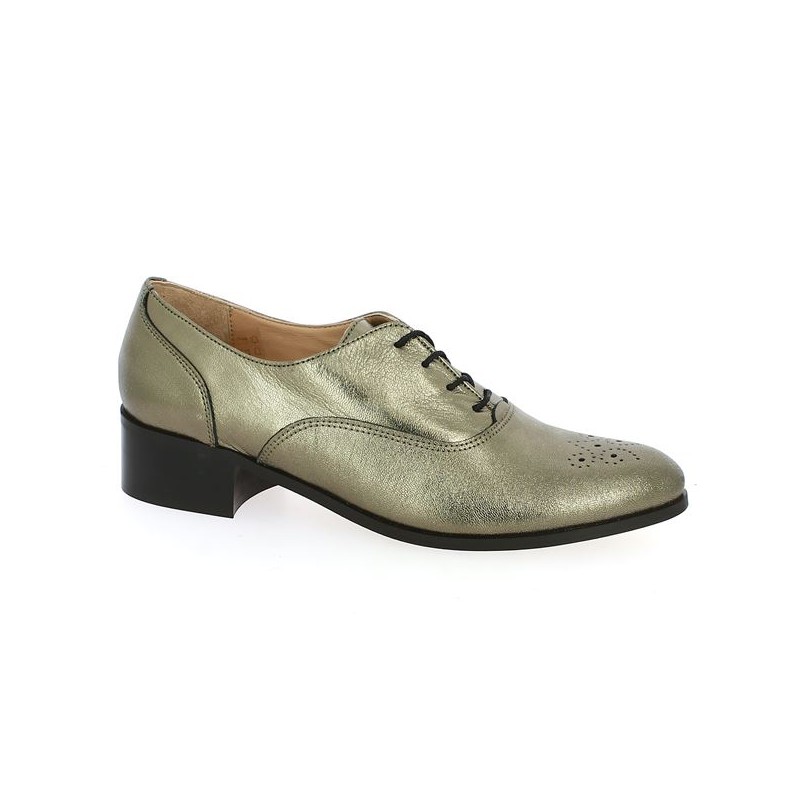 Rebecca - Derbies Woman gold leather 42, 43, 44, 45. Derbies Woman large size - Shoesissime