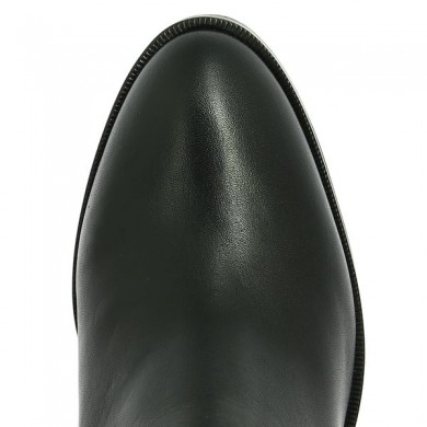 women's boot black heel large size, toe view