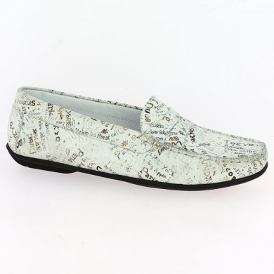 mocassin géo reino blanc grande taille femme, vue profil