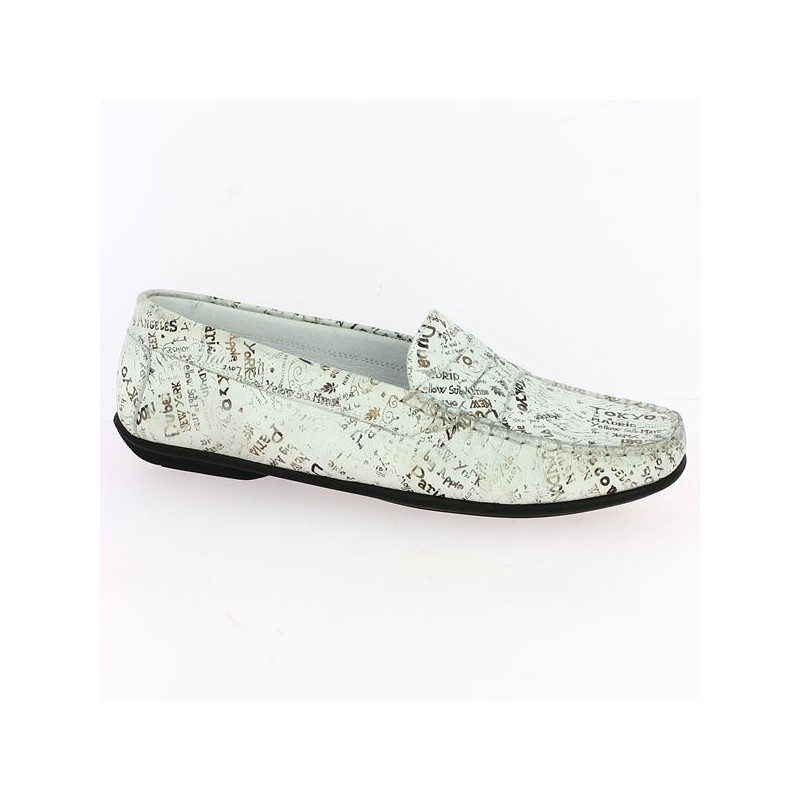 mocassin géo reino blanc grande taille femme, vue profil
