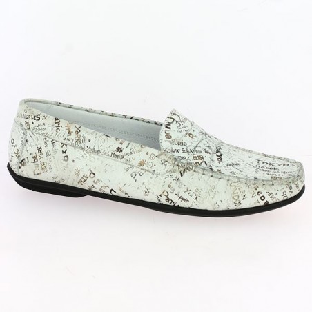 mocassin géo reino blanc grande taille femme, vue profil