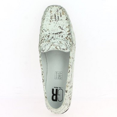 chaussures grande taille confort Géo Reino blanc Shoesissime, vue dessus