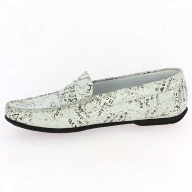 mocassin confort Géo Reino blanc 42, 43, 44, 45 femme, vue intérieure
