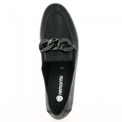 Mocassin noir chaine Shoesissime, 43, 44, 45 Remonte, vue dessus