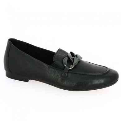 Black leather loafer Remonte D0K00-00 large size, profile view