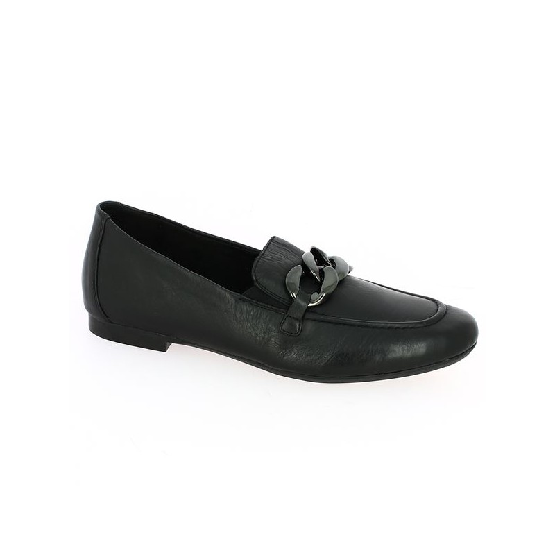 Black leather loafer Remonte D0K00-00 large size, profile view