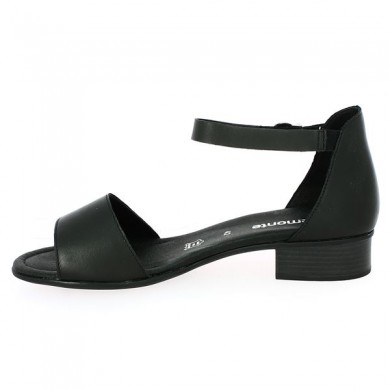 Black leather sandal, large size woman, inside view