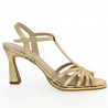 sandale dorée soirées haut talon grande taille Shoesissime, vue coté