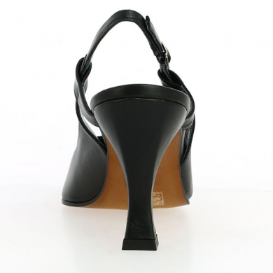 black sling back pump 42, 43, 44, 45 woman, heel view