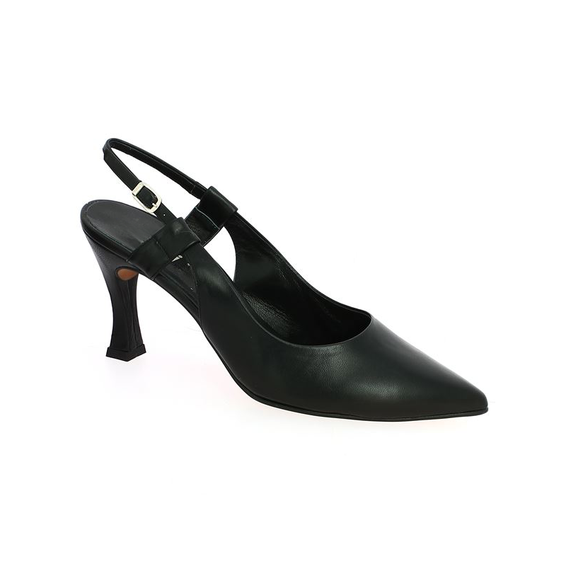 Shoesissime black high heel pump, profile view