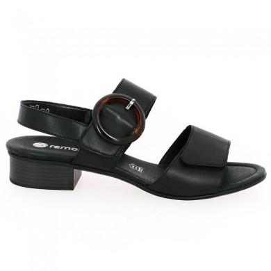 Remonte shoe large size D0P53-00 black sandal, side view