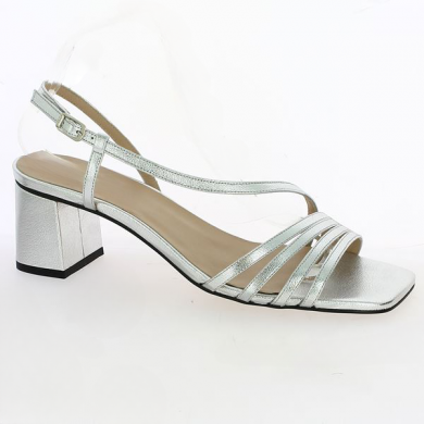 sandal silver heels 42, 43, 44, 45, profile view