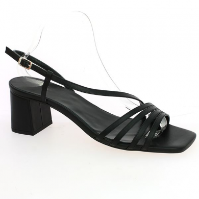 black sandals with thin straps 42, 43, 44, 45 Shoesissime, profile view