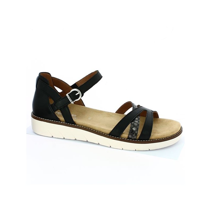 Therese Sandale noire contrefort D2046 01 Chaussures Remonte Shoesissime