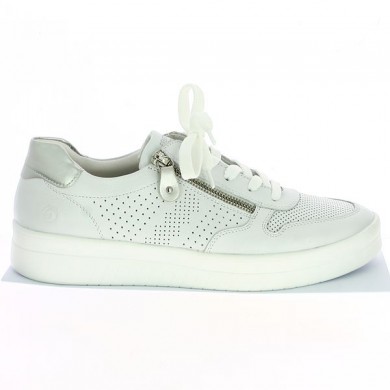 white fashion sneakers Remonte large size Shoesissime, side view