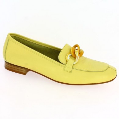 mocassin jaune Folie's femme grande taille bout carré, vue profil