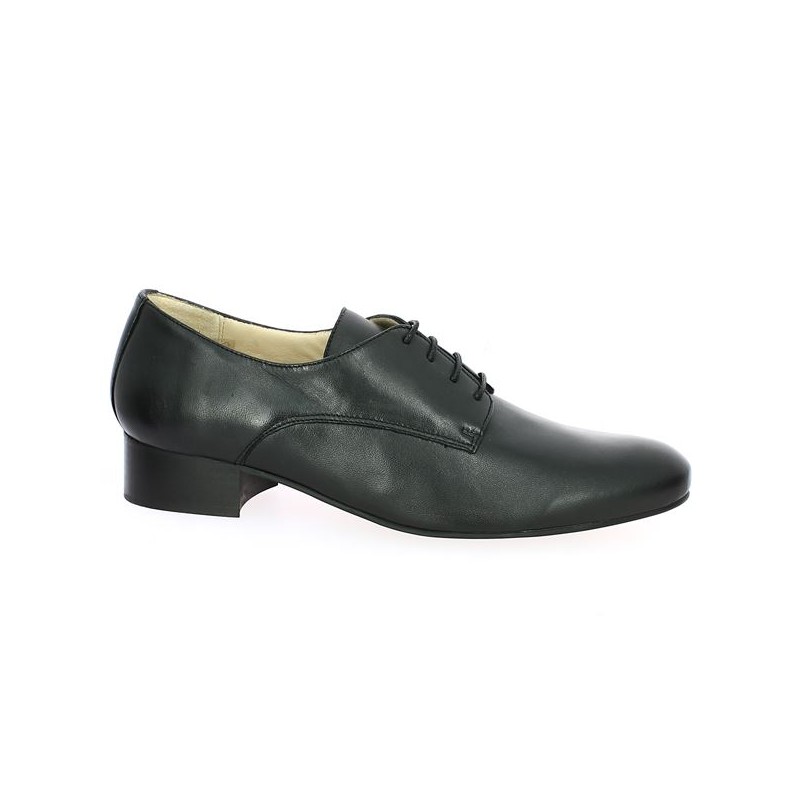 black leather derby large size woman Shoesissime, profile view