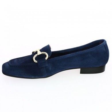 moccasins blue velvet golden chain woman 42, 43, 44, 45 Folie's, interior view