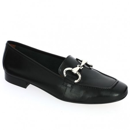 Mocassin Femme Grande Taille Noir chaine dorée Folie's, vue profil Mocassin Femme Grande Taille Noir chaine dorée Folie's, vue profil